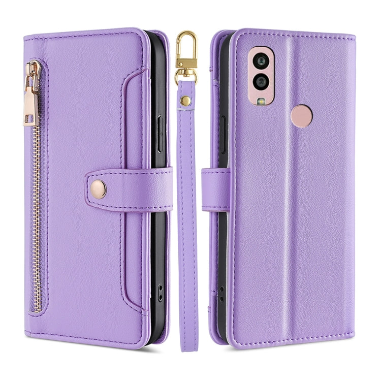 Sheep Texture Cross-body Zipper Wallet Leather Phone Case, For Motorola Moto G53 5G/G13 4G/G23 4G, For Motorola Moto G73 5G, For OPPO Reno8 T 5G/A1 Pro 5G, For Kyocera Android One S10