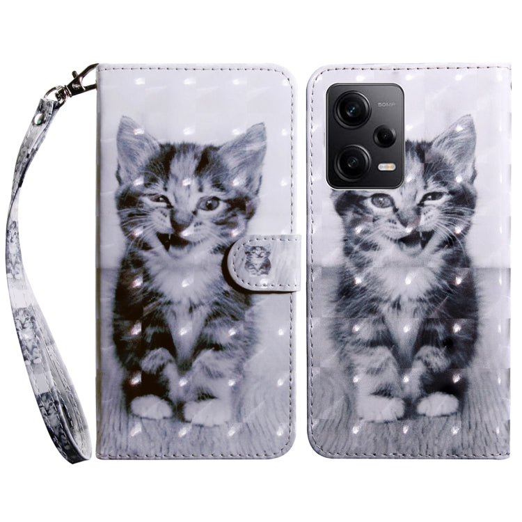 3D Painted Leather Phone Case, For Xiaomi Redmi Note 12 Pro 5G Global