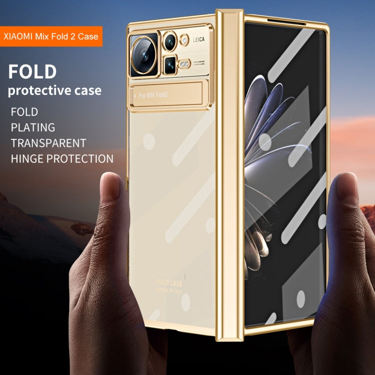 Electroplated Hinge Transparent Phone Case, For Xiaomi Mix Fold 2