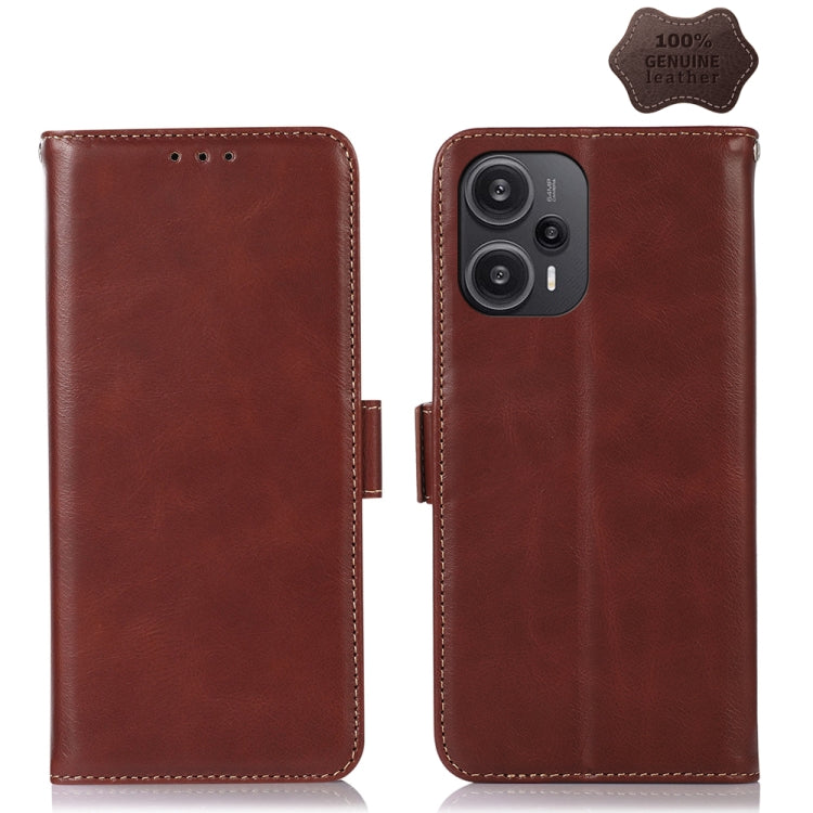 Crazy Horse Top Layer Cowhide Leather Phone Case, For Nokia C12 4G, For Nokia C22 4G, For Xiaomi Redmi Note 12 Turbo 5G