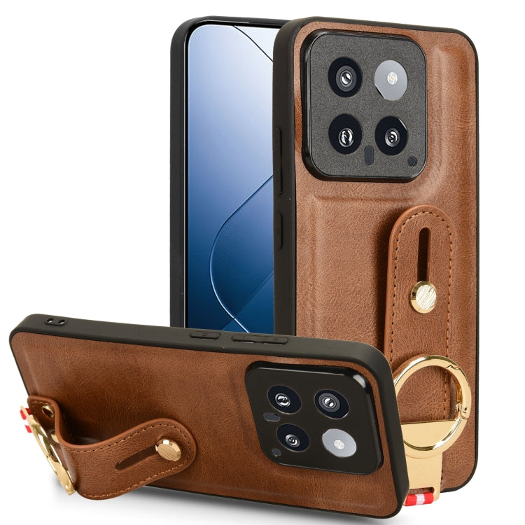Wristband Leather Back Phone Case, For Xiaomi 14 Ultra, For Xiaomi Redmi 13C 4G/Poco C65, For Xiaomi 14 Pro, For Xiaomi 14