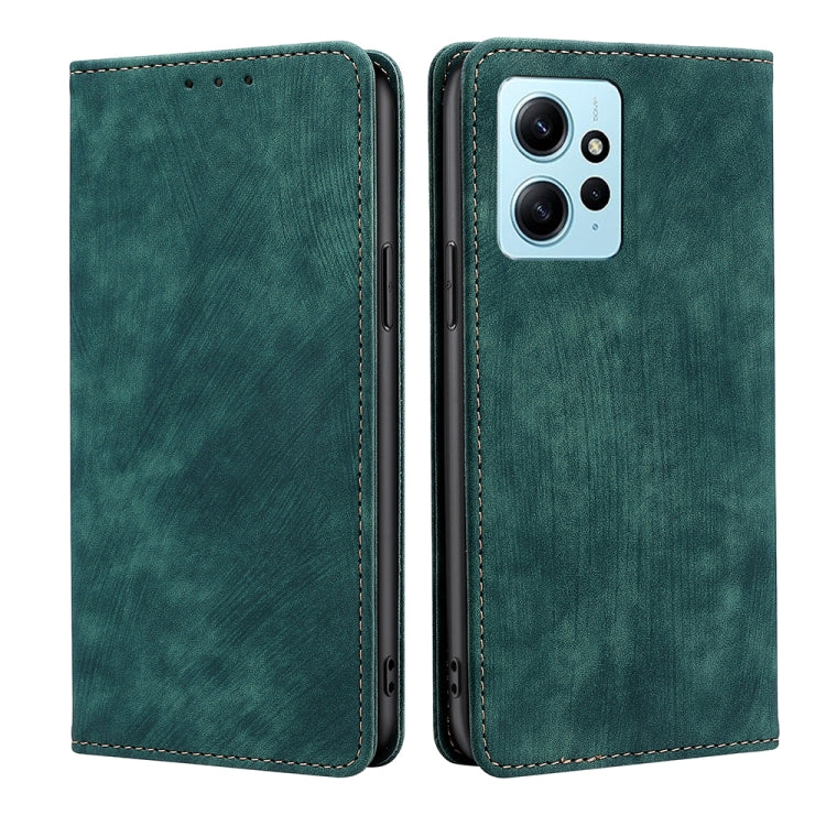 RFID Anti-theft Brush Magnetic Leather Phone Case, For Xiaomi Redmi Note 12 4G Global