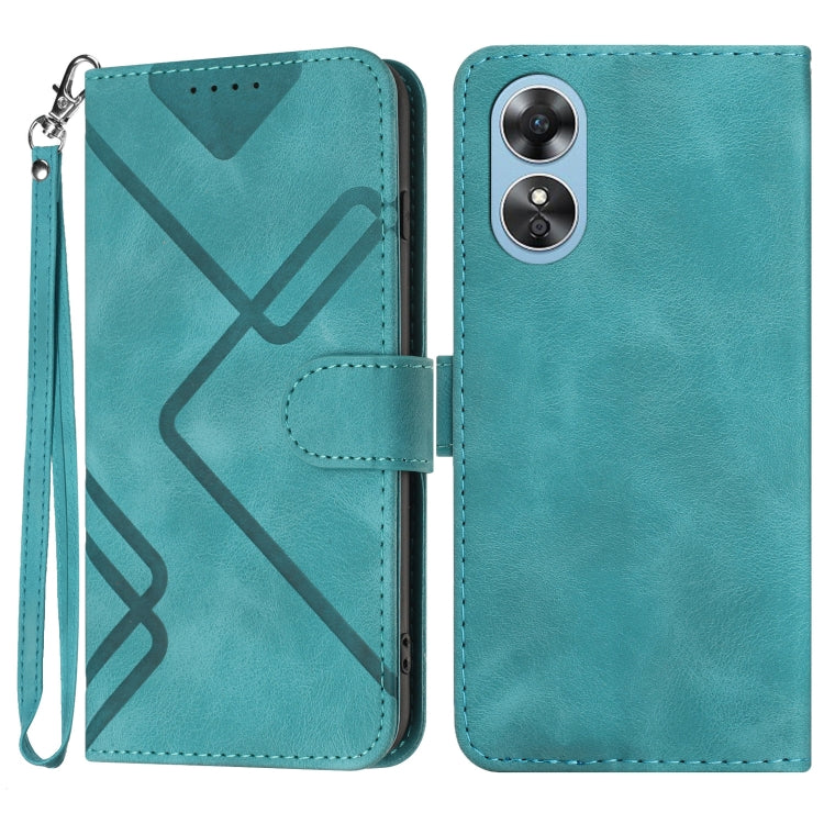 Line Pattern Skin Feel Leather Phone Case, For OPPO A1 Pro / Reno8 T 5G Global, For OPPO A77 4G Global, For OPPO A98 5G, For OPPO A17