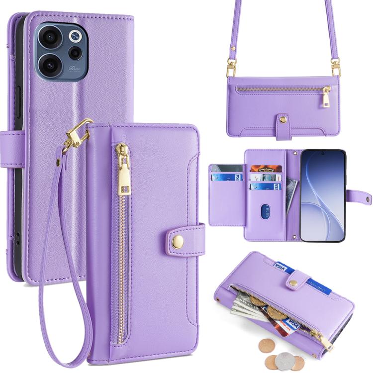 Sheep Texture Cross-body Zipper Wallet Leather Phone Case, For OPPO Find X9s Pro 5G, For OPPO Find X9 Ultra 5G, For OPPO A6s 4G, For OPPO Reno15 F 5G