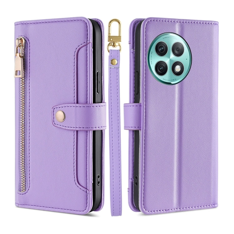 Sheep Texture Cross-body Zipper Wallet Leather Phone Case, For OnePlus Nord CE 4 Lite 5G, For OnePlus Ace 3V 5G, For OnePlus Nord CE4, For OnePlus Ace 2 Pro