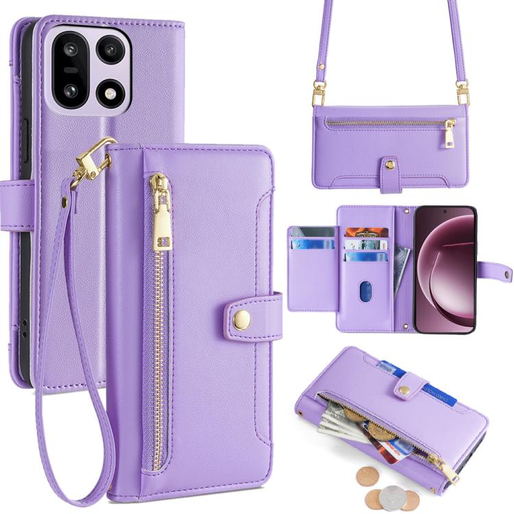 Sheep Texture Cross-body Zipper Wallet Leather Phone Case, For OnePlus 15T 5G, For OnePlus Turbo 6 / 6V, For OnePlus Ace 6, For OnePlus 15 5G