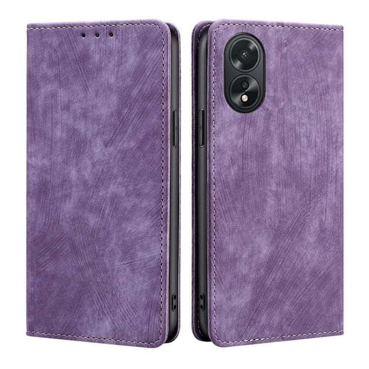 RFID Anti-theft Brush Magnetic Leather Phone Case, For OPPO Reno11 F 5G, For OPPO Find X7 5G, For OPPO Find X7 Ultra 5G, For OPPO A38 4G / A18 4G