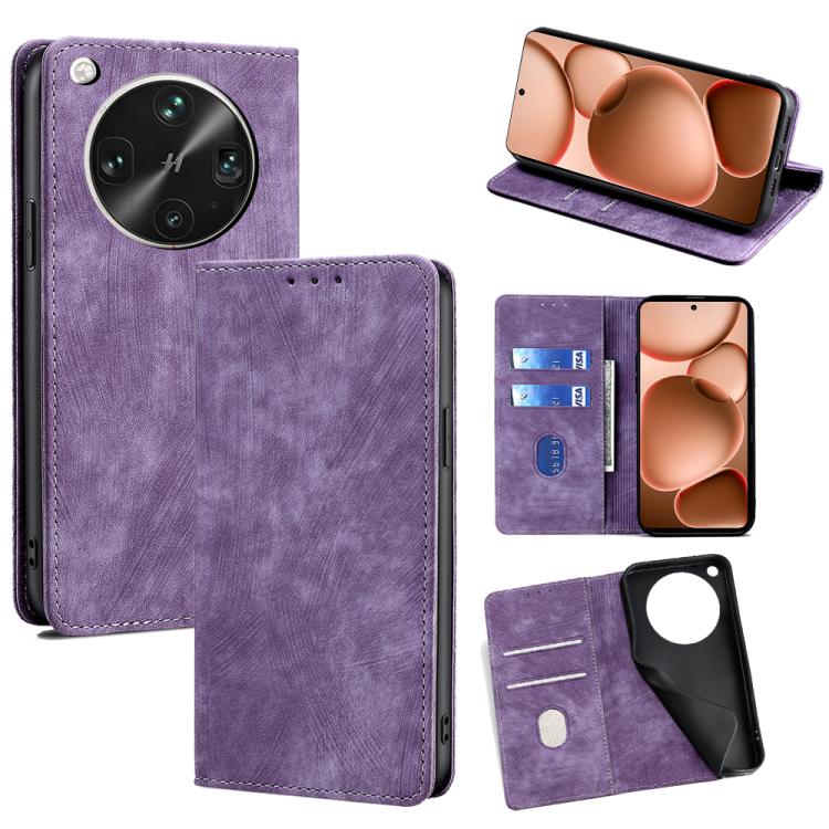 RFID Anti-theft Brush Magnetic Leather Phone Case, For OPPO A5 5G 2025 Global, For OPPO Find X8s+ 5G, For OPPO Find X8s 5G, For OPPO Find X8 Ultra 5G