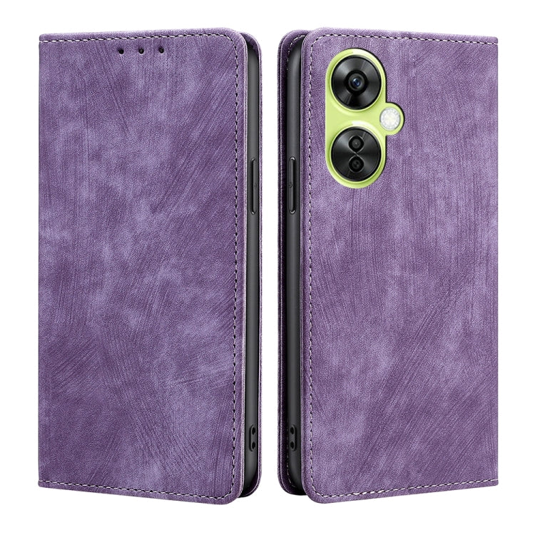 RFID Anti-theft Brush Magnetic Leather Phone Case, For OnePlus Nord CE3 5G, For OnePlus Nord CE 3 Lite 5G