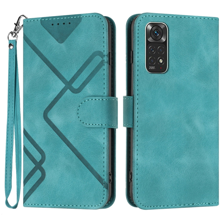 Line Pattern Skin Feel Leather Phone Case, For Xiaomi Redmi 10 Power, For Xiaomi Redmi 10A 4G, For Xiaomi Redmi 10C Global/10 India, For Xiaomi Redmi Note 11S 4G Global