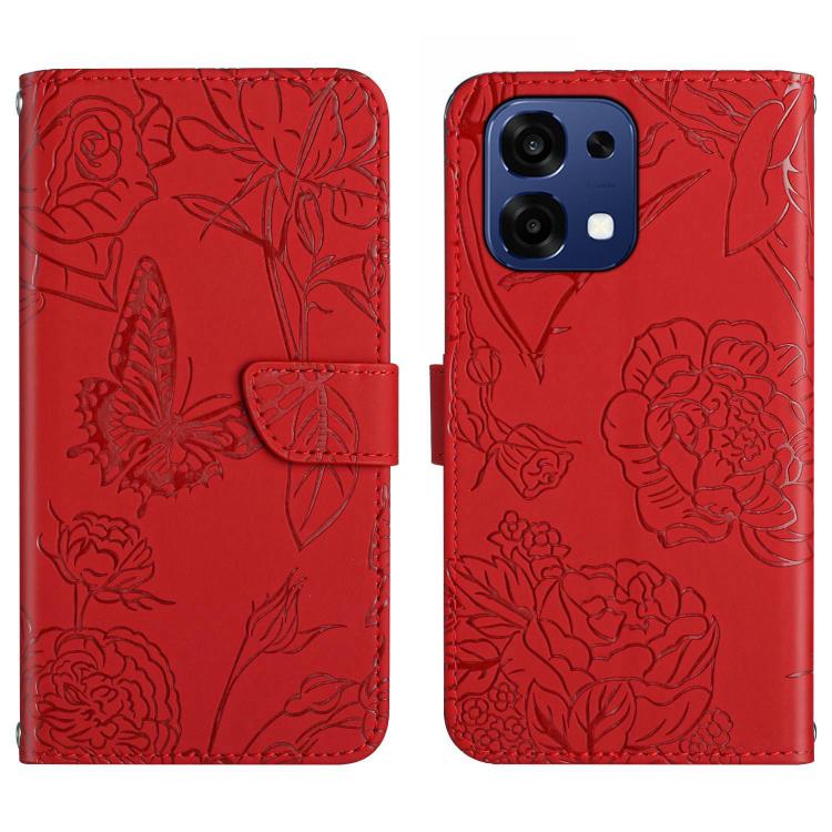 HT03 Skin Feel Butterfly Embossed Flip Leather Phone Case, For OPPO Reno15 Pro Max 5G Global, For OPPO Reno15 Pro 5G Global, For OPPO Reno15 5G Global, For OPPO A6 Pro 4G / 5G Global