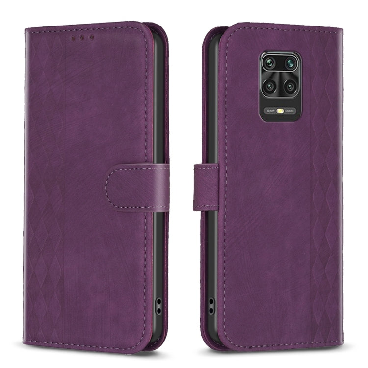 Plaid Embossed Leather Phone Case, For Xiaomi Redmi 9C, For Xiaomi Redmi Note 9, For Xiaomi Redmi Note 9 Pro