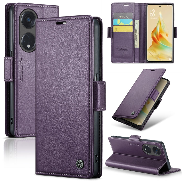 CaseMe 023 Butterfly Buckle Litchi Texture RFID Anti-theft Leather Phone Case, For OPPO Reno8 Lite Global, For OPPO Reno7 4G Indonesia/F21 Pro 4G/Reno8 4G, For OPPO F21 Pro 5G Globa/Reno8 Z Global, For OPPO Reno8 T 5G/A1 Pro 5G