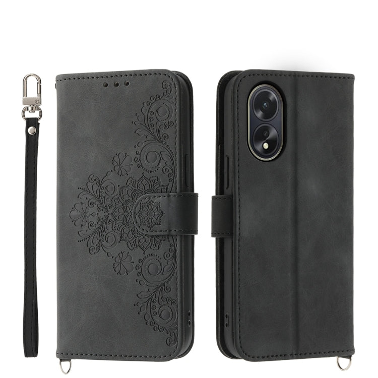 Skin Feel Flowers Embossed Wallet Leather Phone Case, For OPPO Reno11 Pro, For OPPO Reno11, For OPPO A2, For OPPO A38 4G