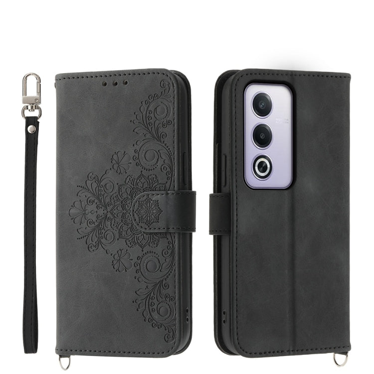 Skin Feel Flowers Embossed Wallet Leather Phone Case, For OPPO A6 Pro 4G / 5G Global / F31 5G, For OPPO Reno14 Global / Reno14 F 5G, For OPPO A5x 5G / A3 4G / 5G / A3x 4G / 5G, For OPPO A5 5G Global / A3 Pro 5G