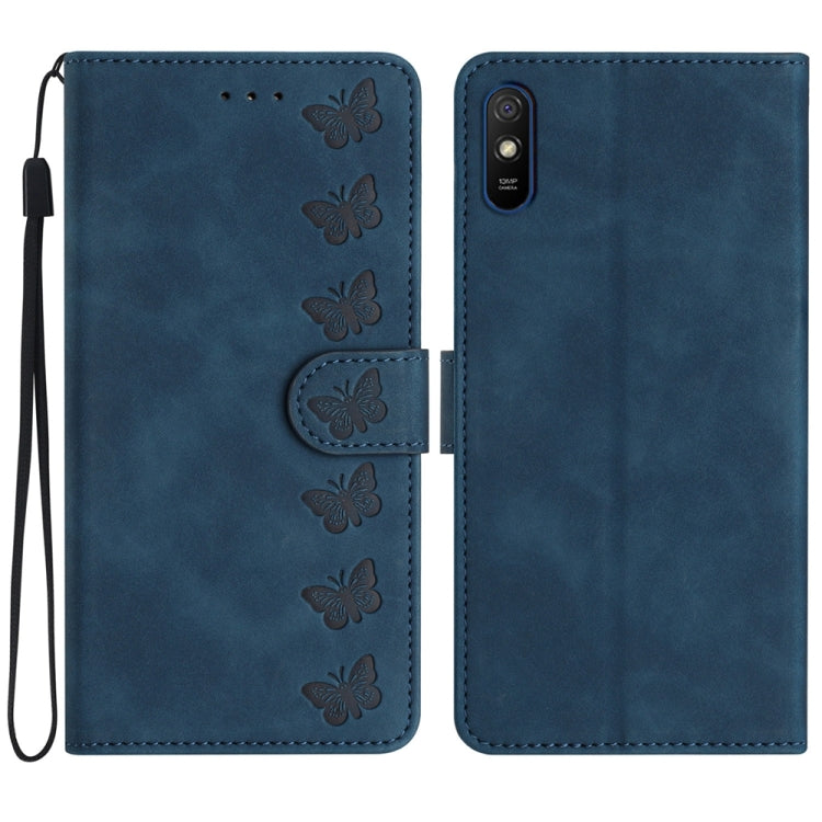 Seven Butterflies Embossed Leather Phone Case, For Xiaomi Redmi Note 9 5G / Note 9T, For Xiaomi Mi 10T Lite, For Xiaomi Mi 10T / 10T Pro, For Xiaomi Redmi 9A