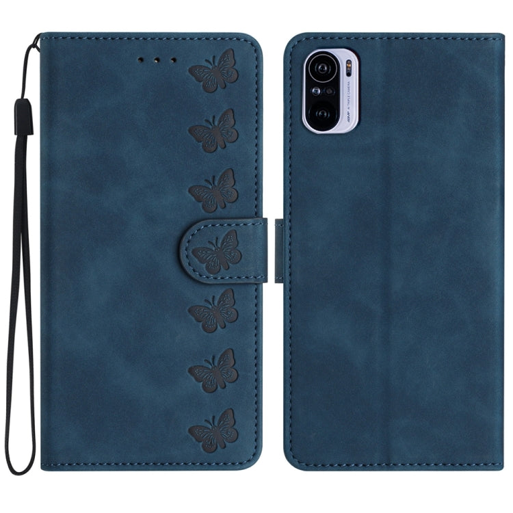 Seven Butterflies Embossed Leather Phone Case, For Xiaomi Redmi Note 10 5G, For Xiaomi Redmi Note 10 4G, For Xiaomi Redmi Note 10 Pro, For Xiaomi Redmi K40