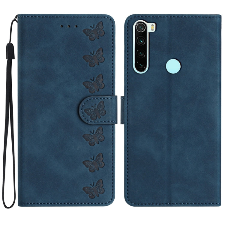 Seven Butterflies Embossed Leather Phone Case, For Xiaomi Redmi 9, For Xiaomi Redmi 9C, For Xiaomi Redmi Note 8T