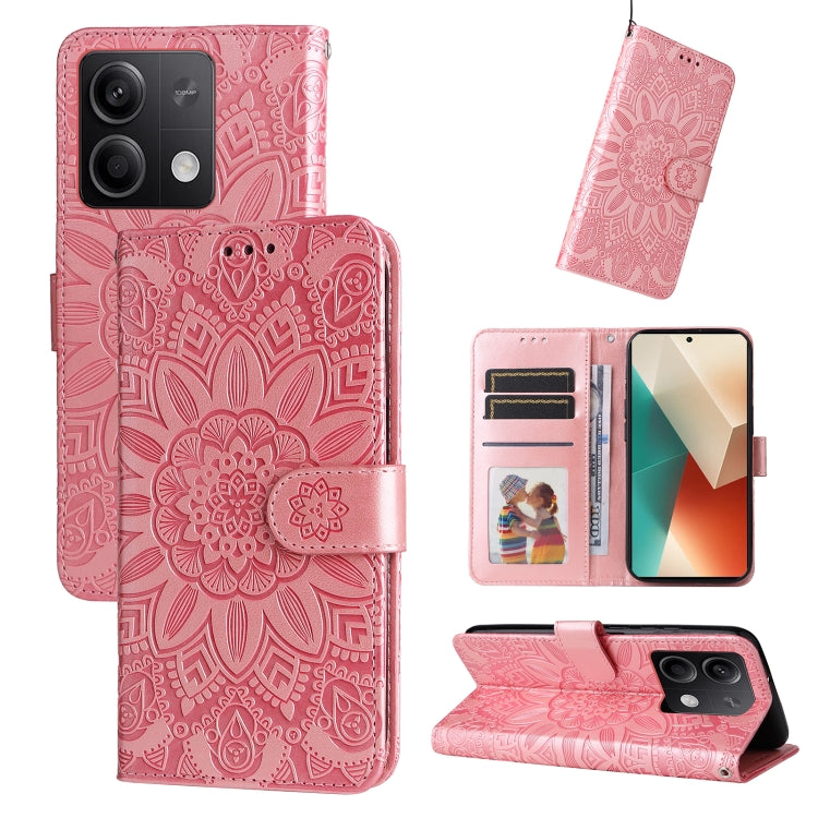Embossed Sunflower Leather Phone Case, For Xiaomi 14 Ultra, For Xiaomi 14 Pro, For Xiaomi 14, For Xiaomi Redmi Note13 5G Global
