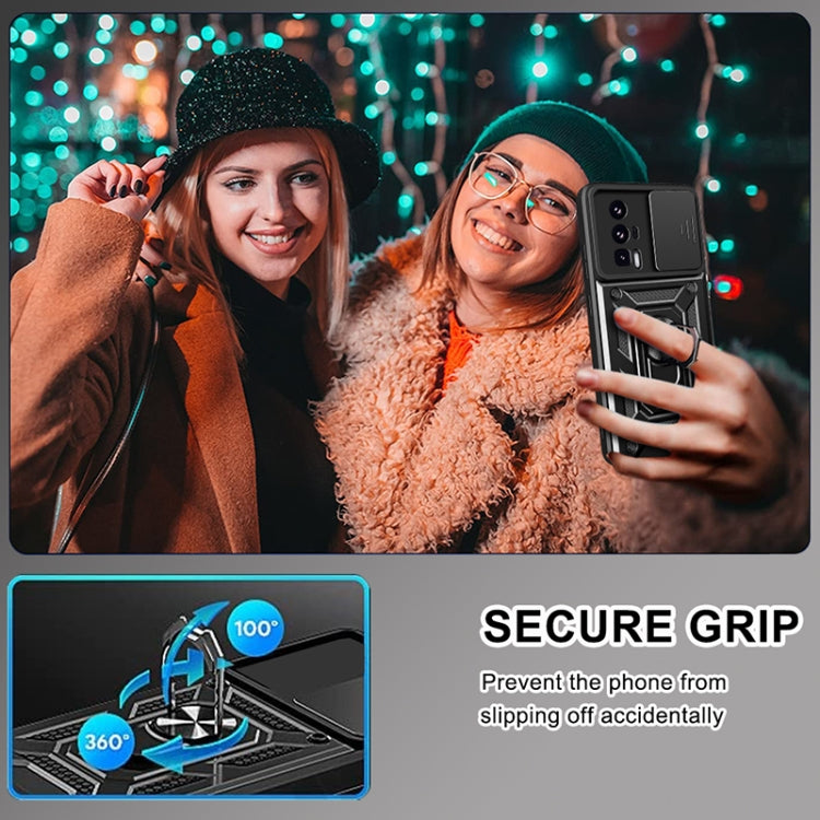 Sliding Camera Cover Design TPU Hybrid PC Phone Case, For Xiaomi Poco F5 Pro
