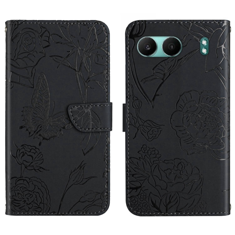 Skin Feel Butterfly Peony Embossed Leather Phone Case, For OnePlus 13T, For OnePlus 13R, For OnePlus 13, For OnePlus Nord 4 5G