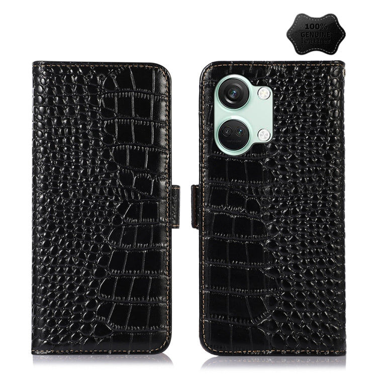 Crocodile Top Layer Cowhide Leather Phone Case, For OnePlus Nord CE4 5G Global, For OnePlus Ace 3 / 12R, For OnePlus Ace 2 Pro, For OnePlus Nord CE3 5G, For OnePlus Nord 3 / Ace 2V
