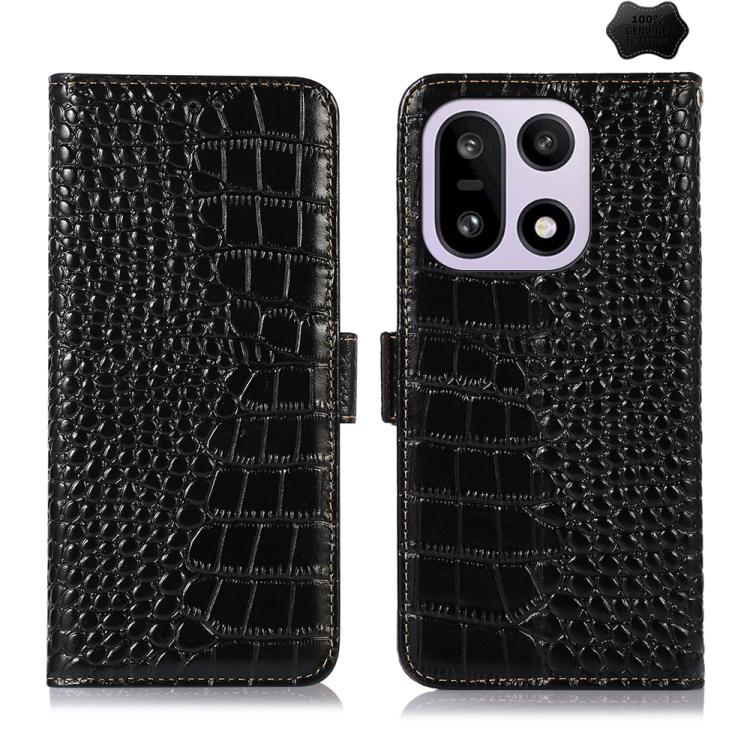 Crocodile Top Layer Cowhide Leather Phone Case, For OnePlus Nord CE6 Lite 5G Global, For OnePlus Ace 6 Ultra, For OnePlus 15T, For OnePlus Turbo 6V / Turbo 6, For OnePlus 15R/Ace 6 5G/Ace 6T 5G, For OnePlus 15