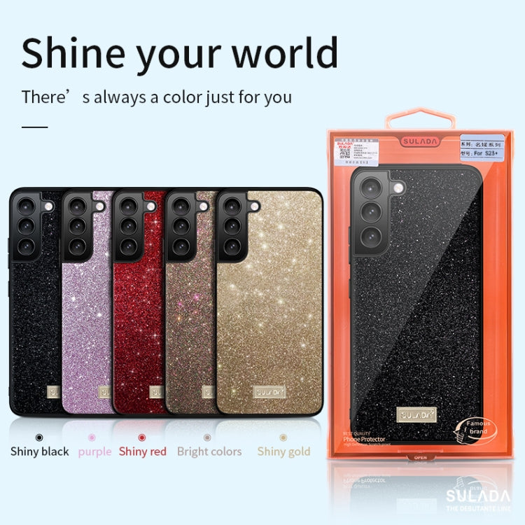 SULADA Glittery TPU Hybrid Handmade Leather Phone Case, For Samsung Galaxy S24 5G, For Samsung Galaxy S23 Ultra 5G, For Samsung Galaxy S23+ 5G, For Samsung Galaxy S23 5G
