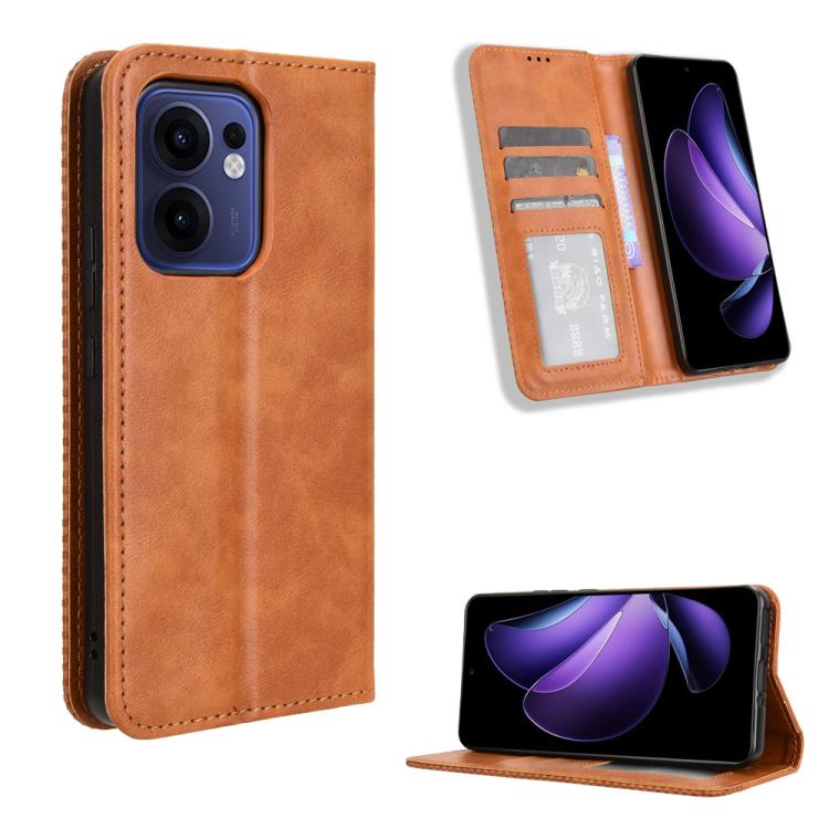 Magnetic Buckle Retro Texture Leather Phone Case, For OPPO F29 Pro 5G, For OPPO F29 5G Global, For OPPO A5 Pro Global, For OPPO Reno13 Pro 5G Global, For OPPO Reno13 5G Global, For OPPO Reno13 F 4G / 5G