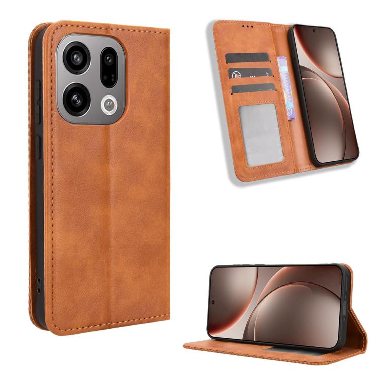 Magnetic Buckle Retro Texture Leather Phone Case, For OPPO A6s 5G / A6 5G Global, For OPPO Reno15 Pro Max 5G Global, For OPPO Reno15 5G Global / 15c, For OPPO A6x 5G / 4G, For OPPO Reno15 Pro 5G Global, For OPPO Find X9
