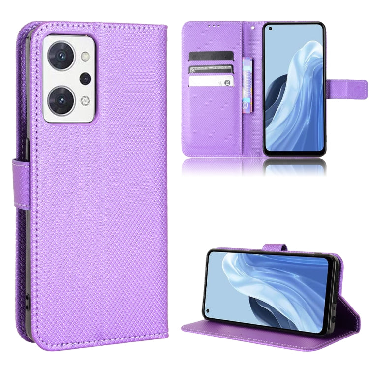Diamond Texture Leather Phone Case, For OPPO Reno7 A