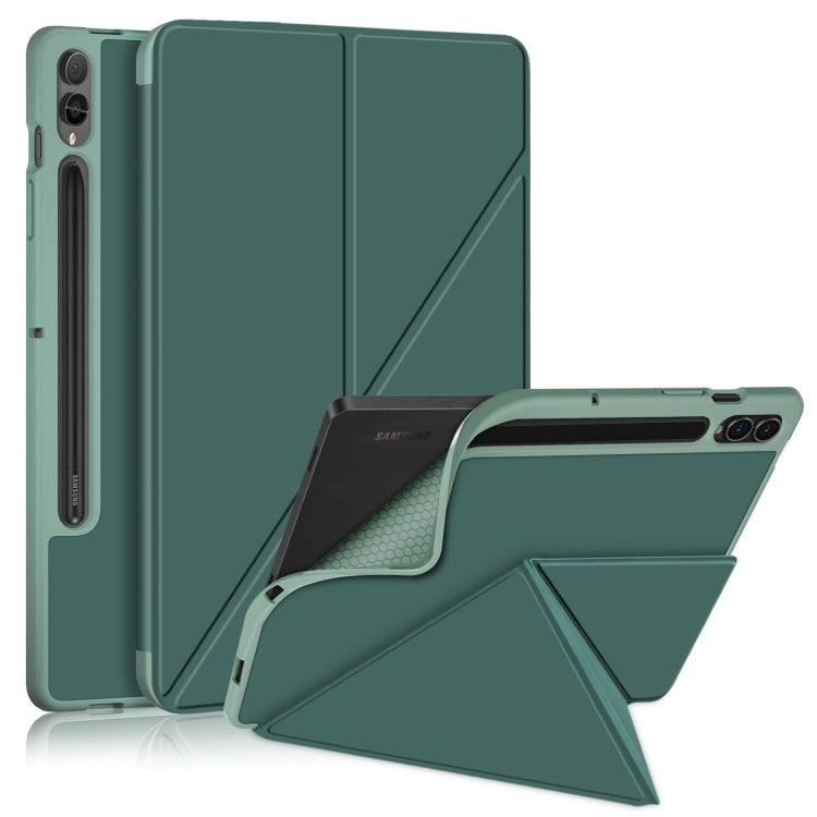 Cloth Texture Multi-folding Horizontal Flip Leather Tablet Case, For Samsung Galaxy Tab S9, For Samsung Galaxy Tab S9+