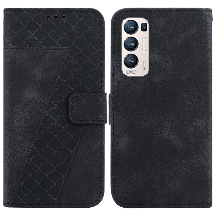 Seven-shaped Embossed Leather Phone Case, For OPPO A74 4G/F19 4G, For OPPO Find X3 Neo/Reno5 Pro+ 5G