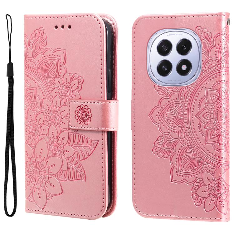 Seven-petal Flowers Embossing Leather Phone Case, For OPPO Reno13 / Reno14 / Reno14 F 5G Global, For OPPO A5x 4G / 5G / A3x 4G / 5G India, For OPPO Reno13 Pro / Reno14 Pro Global, For OPPO F29 5G Global