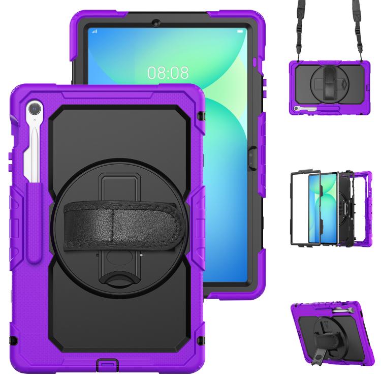 Lucky Wheel Grip Silicone Hybrid PC Tablet Case with Shoulder Strap, For Samsung Galaxy Tab S9 / S9 FE / S10 FE, For Samsung Galaxy Tab S10 FE+