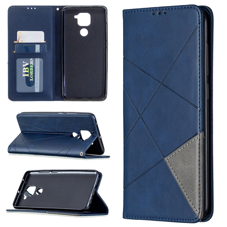 Rhombus Texture Horizontal Flip Magnetic Leather Case with Holder & Card Slots & Wallet, For Xiaomi Redmi Note 9