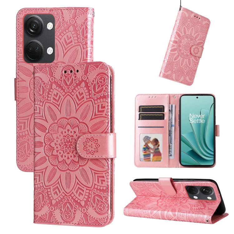 Embossed Sunflower Leather Phone Case, For OnePlus Nord 3 / Ace 2V