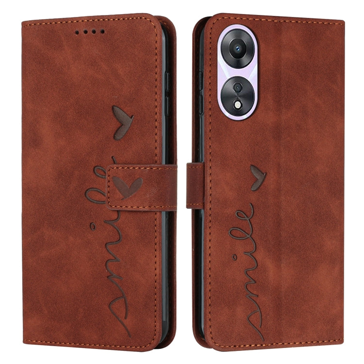 Skin Feel Heart Embossed Leather Phone Case with Long Lanyard, For OPPO Reno11 5G Global, For OPPO Reno11 Pro Global, For OPPO A38 / Oppo A18, For OPPO A58 / A78