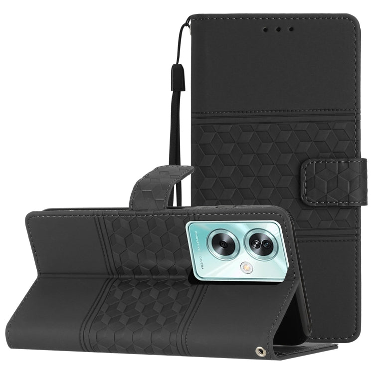 Diamond Embossed Skin Feel Leather Phone Case, For OPPO A98 5G, For OPPO A58, For OPPO A79 5G