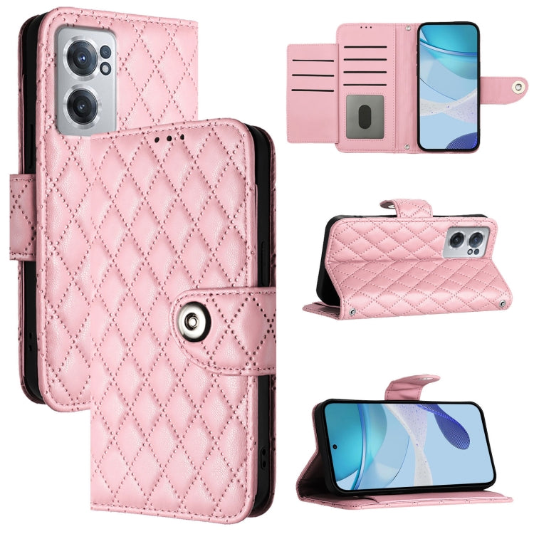 Rhombic Texture Flip Leather Phone Case with Lanyard, For OnePlus Ace Pro / 10T, For OnePlus Nord 2T, For OnePlus 10R / Ace, For OnePlus Nord CE 2 5G