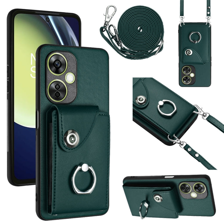 Organ Card Bag Ring Holder Phone Case with Long Lanyard, For OnePlus Nord CE4 Lite 5G, For OnePlus Nord CE4, For OnePlus Nord CE 3 Lite