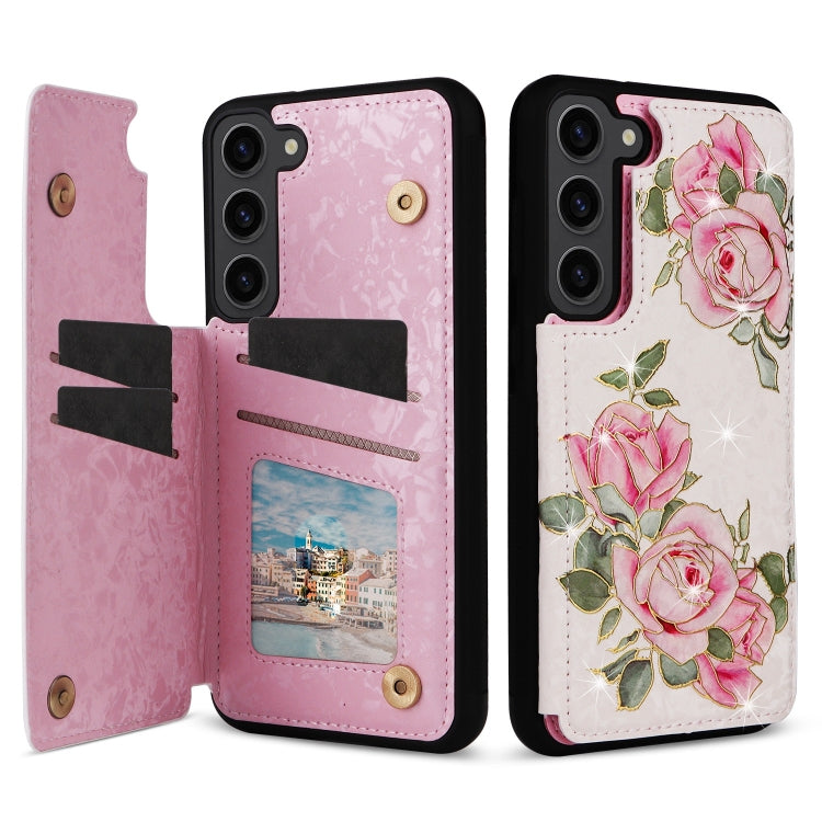 Printed Double Buckle RFID Anti-theft Phone Case, For Samsung Galaxy S24 Ultra 5G, For Samsung Galaxy S24+ 5G, For Samsung Galaxy S24 5G, For Samsung Galaxy S23 FE 5G, For Samsung Galaxy S23 Ultra 5G, For Samsung Galaxy S23+ 5G