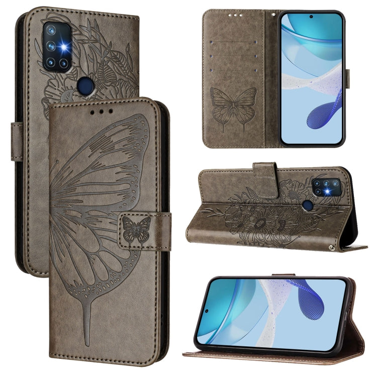 Embossed Butterfly Leather Phone Case, For OnePlus 9R / 8T, For OnePlus Nord N10 5G