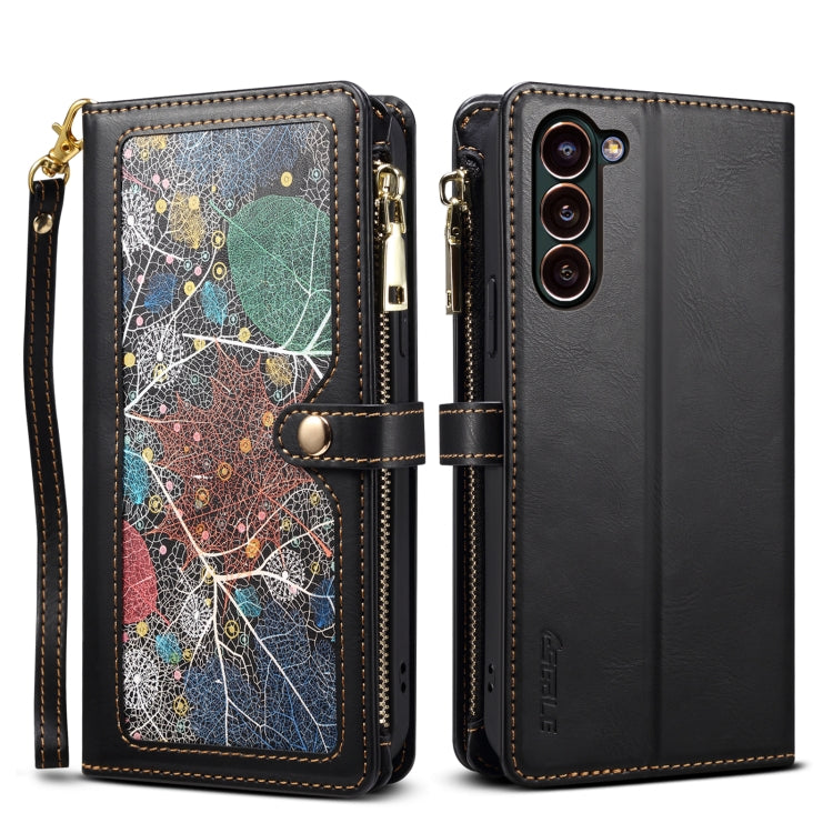 ESEBLE Star Series Lanyard Zipper Wallet RFID Leather Case, For Samsung Galaxy S24 FE 5G, For Samsung Galaxy S24 Ultra 5G, For Samsung Galaxy S24+ 5G