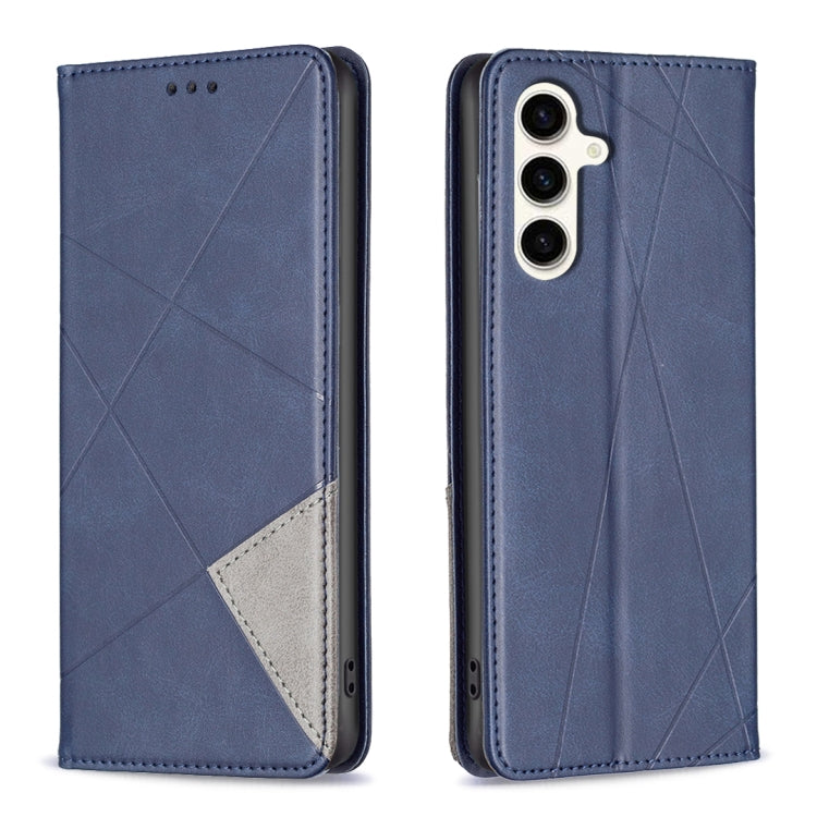 Rhombus Texture Magnetic Leather Phone Case, For Samsung Galaxy S24 FE 5G