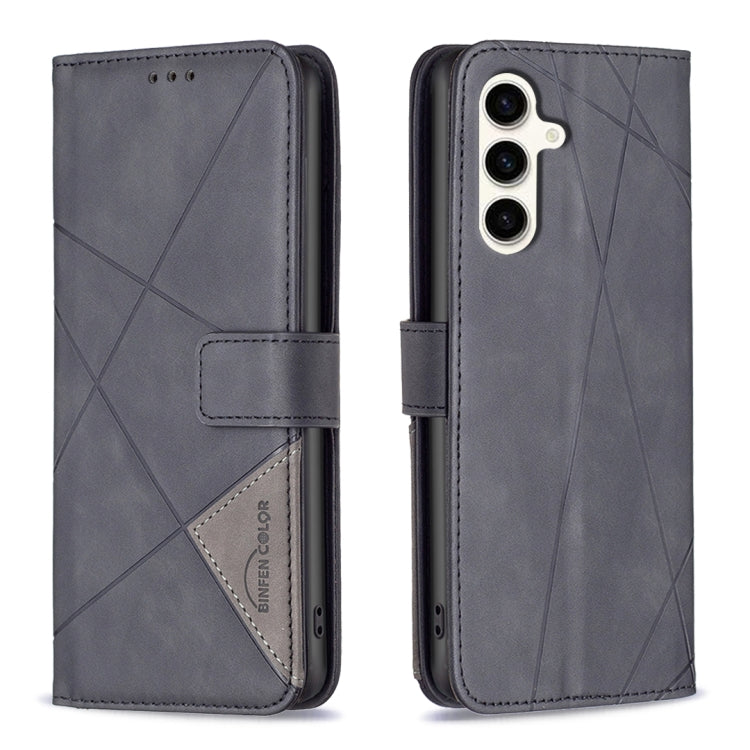 Magnetic Buckle Rhombus Texture Leather Phone Case, For Samsung Galaxy S25 5G, For Samsung Galaxy S25+ 5G, For Samsung Galaxy S25 Ultra 5G, For Samsung Galaxy S24 FE 5G