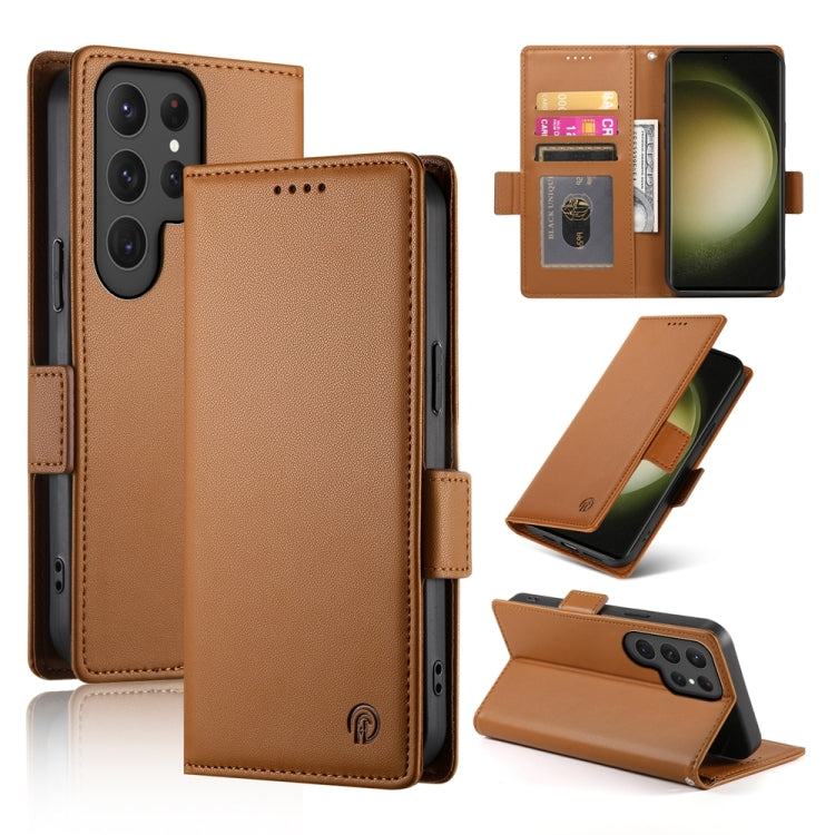 Side Buckle Magnetic Frosted Leather Phone Case, For Samsung Galaxy S24 5G, For Samsung Galaxy S23 FE 5G, For Samsung Galaxy S23 Ultra 5G