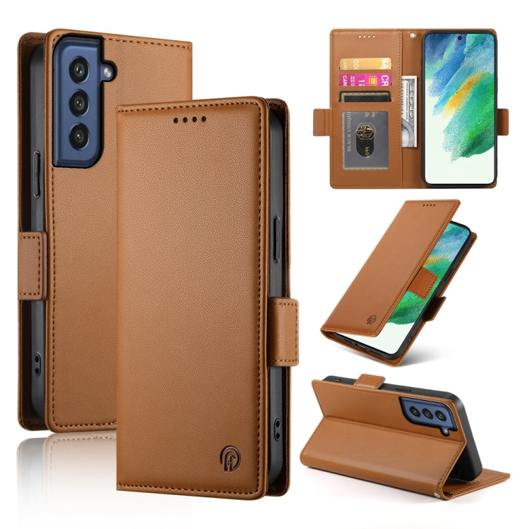 Side Buckle Magnetic Frosted Leather Phone Case, For Samsung Galaxy S23+ 5G, For Samsung Galaxy S23 5G, For Samsung Galaxy S21 FE 5G