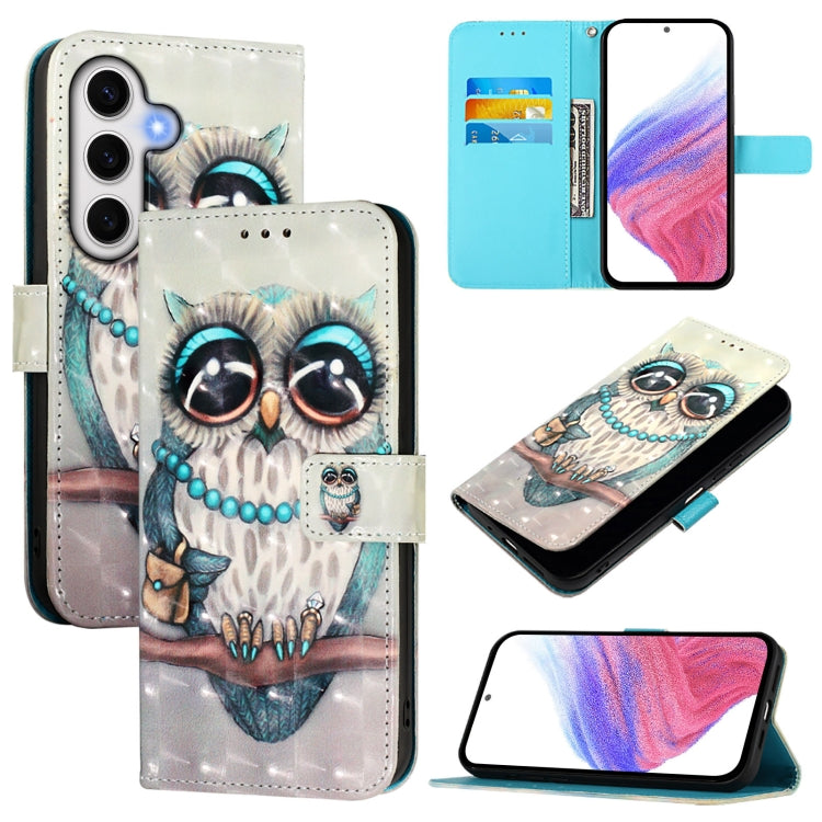 3D Painting Horizontal Flip Leather Phone Case, For Samsung Galaxy S25+ 5G, For Samsung Galaxy S25 Ultra 5G, For Samsung Galaxy S24 FE 5G