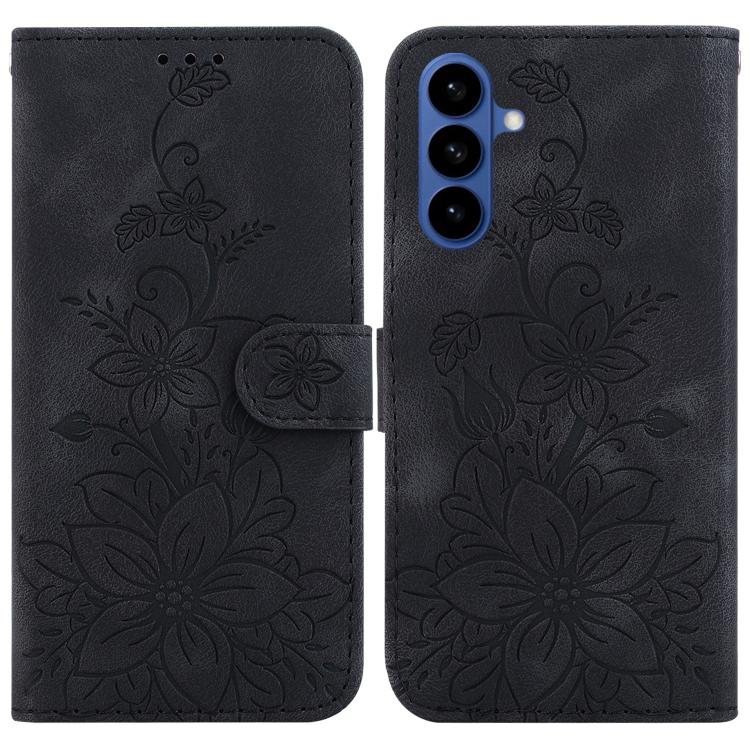 Lily Embossed Leather Phone Case, For Samsung Galaxy S26+ 5G, For Samsung Galaxy S26 Edge 5G, For Samsung Galaxy S26 Ultra 5G, For Samsung Galaxy S26 5G